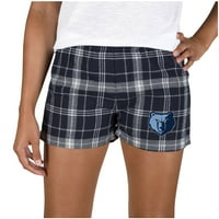 Женски концепции Sport Navy Memphis Grizzlies Ultimate Flannel Shorts