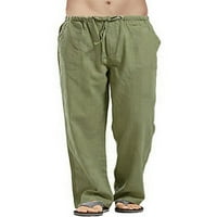 Мъжки Еластична талия панталон Плътен цвят Плюс размер шнур с джобове казуал хлабав спортен панталон тренировка