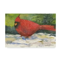 Картина 'зимен кардинал в сняг' от Анелейн Беукенкамп