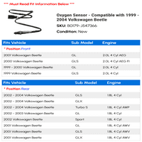 Кислороден сензор-съвместим с-Фолксваген Бийтъл 2003