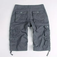 Бизнес ежедневни панталони за мъже тънък спортен Принт с джобове къси панталони
