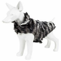 PET Life ® Luxe 'Chauffurry' Zebra Marpeated Designer Mink Cur Dog Dog Coat