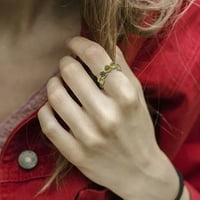 Mishuowoti естествен камък пръстен златен сребърна жица, увити пръстени с скъпоценни камъни за жени момичета