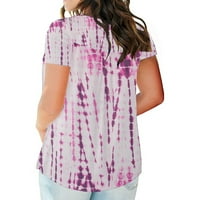 Leesechin дамски монтиран тениска прочистване на модни дами лято свободен печат кръгла тениска с тениска с къс ръкав ежедневна блуза