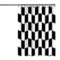 Черно -бял естетически шахматна завеса душ завеса абстрактно Morden акварелен декоративен плат за баня за баня за душ за баня различни размери - 70.9''w 70.9''l