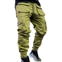 Pedort Men's Running Pants Workwear Men's Relaced Fit Небрежно панталони зелено, L