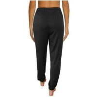 Samickarr Sweatpants for Womens High Alisted Fashion Fashion Mody Color Commressing Leisure Pocket Девет точки панталони