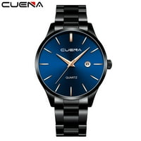 Cuoff часовници за мъже Мъжки бизнес стоманен колан Гледайте три очи календарен кварц часовник