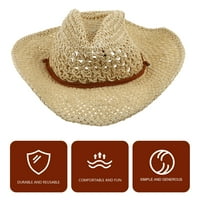 Плажна шапка западен стил слънчев блок шапка каубой слама шапка слънчева защита шапка