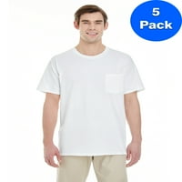Мъжки тежка памучна тениска с джобен пакет
