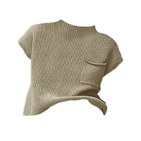 Пуловери с нисък профил за жени с дълги ръкави Небрежни върхове Универсални модни кръгли врати пролетта сдвояване зимен есен плетен пуловер