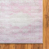 Уникален стан Wells Bromley Rug Pink Ivory 10 '14' 1 Правоъгълник гранично изтъркано-шик Перфектен за дневна легла за трапезария Офис