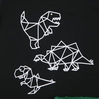 Комплект дрехи за дрехи за много деца, тениска на геометрична динозавър + къси панталони