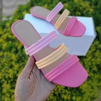 Тичинки за женски сандали с плосък пръст прости летни обувки с плоска пета с летни слайди