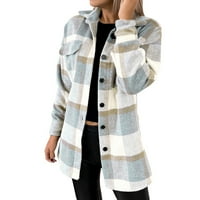 Зимни палта якета за жени Просвещение Мода жени Небрежни дълги ръкави Плюшен еднократна дълга палто върхове блуза палто флаш кирки