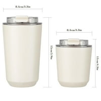 Чаша за вакуумна изолация от неръждаема стомана Honrane-чаша за кафе с двойни стени със силиконов капак, теч и повторна употреба