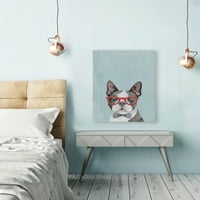 Marmont Hill Geeky Puppy Painting Print на опаковано платно