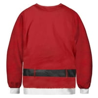 Baocc Графични качулки и суитчър Мъжки зимни модни топли принт с дълъг ръкав Суичър Небрежна блуза пуловер качулки за мъже Червен XL