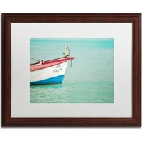 Търговска марка изобразително изкуство Аруба лодка платно изкуство от Йейл Гърни, бял мат, дърво рамка