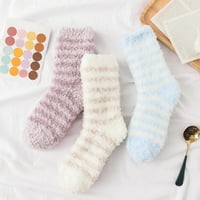 Mishuowoti чорапи за чорапи за мъже и жени компресионни чорапи Дамски зимни ивици чорапи есен и зимни чорапи от средната тръба сгъстени топли чорапи с един размер