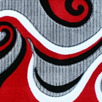 Bizchair висококачествена ръчна резбована зона килим модерен съвременен червено бяло сиво черно постелка