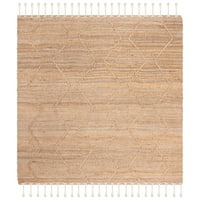 Естествени влакна ilija геометричен килим за бегач на юта, естествен, 2'6 8 '