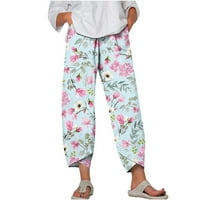 Памучни панталони за женско спално бельо капи панталони летни панталони за отстъпки за момичета флорални ивици отпечатък дишаща продажба модна тръба венчелистче