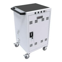 Мобилна количка за зареждане и шкаф за таблети Лаптопи 31+4-нива с допълнителна лента за захранване-White