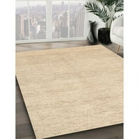 Ahgly Company Indoor Rectangle Contemporary Deep Peach Orange Area Rugs, 7 '9'