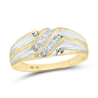 10k двутонен златен кръгъл диамантен сватбена лента пръстен cttw