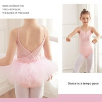 Fesfesfes Toddler Girls Ballet костюм детски танцов тоалет летард дрехи Лятен комбиниращ костюм Слинг Кръстосан тренировъчен балет Балет Едно парче Костюм КУМЕН КАМЕН БАНД СИСТА КРЕСА под 10 $