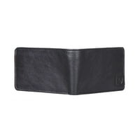 Hideign Vespucci Black Buffalo Leather RFID-блокиращ тънък двуличен портфейл
