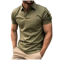 Мъжки ризи очарователни Мъжка риза супер лек къс ръкав ежедневни мъжки облекла зелено 5хл