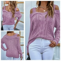 Ketyyh-chn дамски жилетка пуловери летни жилетки отворени предни ежедневни плътни цветен пуловер лилаво, s