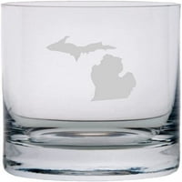 Мичиган щати вгради 10,25oz кристални скали уиски стъкло