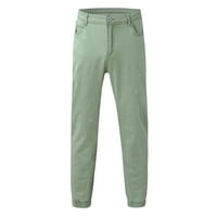 Пъгерауг Мъжки потници надраскани деним молив цип муха джоб дънки панталони товари панталони за мъже зелен 3хл