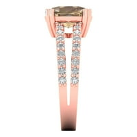 3. CT Brilliant Cushion Cut Clear Simulated Diamond 18K Rose Gold Politaire с акценти пръстен SZ 10