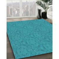 Ahgly Company Indoor Square Marqued Bright Turquoise Blue Rugs, 3 'квадрат