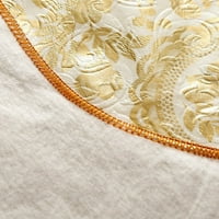 Анна кръгла покривка кръгла покривка-петна и бръчки устойчиви пере Полиестерна кърпа за маса, декоративна тъкан покривка за маса за хранене, Бюфет партита и сватба, злато