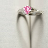 Пръстени класически мини розов щит стерлинги сребро изберете правилния размер пръстен 6