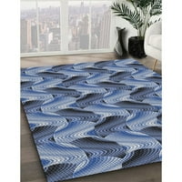 Ahgly Company Machine Wareable Indoor Rectangle Transitional Blue Jay Blue Area Rugs, 2 '3'
