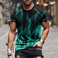 hoksml искрящи върхове, мъже ежедневни кръгли шия 3d цифров печат пуловер фитнес спортни къси панталони ръкави тениска блуза основи мъжки тениски