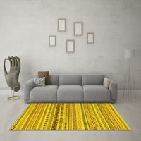 Ahgly Company Indoor Rectangle Solid Yellow Modern Area Rugs, 5 '7'
