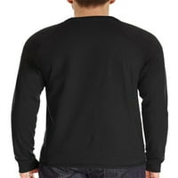 Lumento Mens дълъг ръкав обикновен цвят пуловер върхове ежедневно тънък приготен хенли ризи мъжки работа есенна тениска