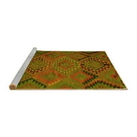 Ahgly Company Machine Wareable Indoor Rectangle Southwestern Yellow Country Area Rugs, 7 '9'