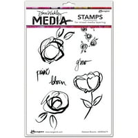 Dina Wakley Media Cling Stamps 6 x9 -абстрактни цъфтежи