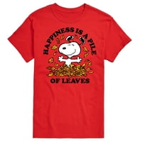 Фъстъци - Щастието е купчина листа - графична тениска с къси ръкави за мъже