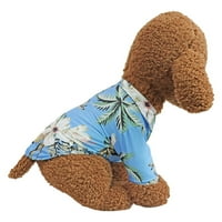 Yesbay Pets Summer Coconut Tree Ананас сладка хавайска плажна риза блуза кучешки дрехи, синьо
