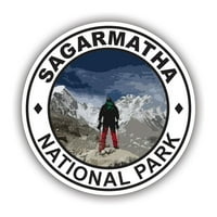 Стикер на Национален парк Sagarmatha - самозалепващ винил - устойчив на атмосферни влияния - направен в САЩ - Himalayas Nepal Hike NPS Hike Wike Outdoors Explore
