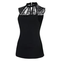 Педорт блузи за жени ежедневни хлабав тениска основна тениска пуловер Черно, М